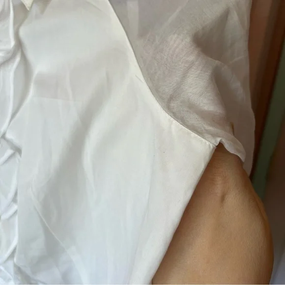 Anne Fontaine Carmen Pima Cotton Ruffle Blouse